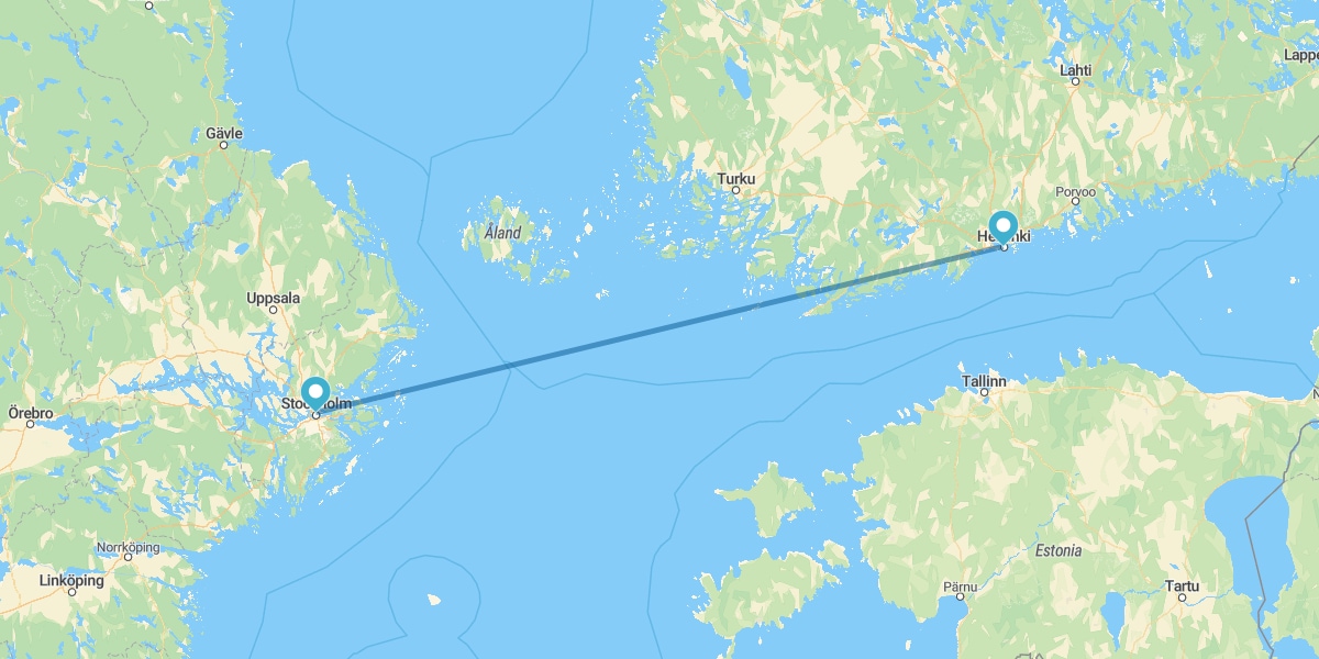 Stockholm et Helsinki en avion