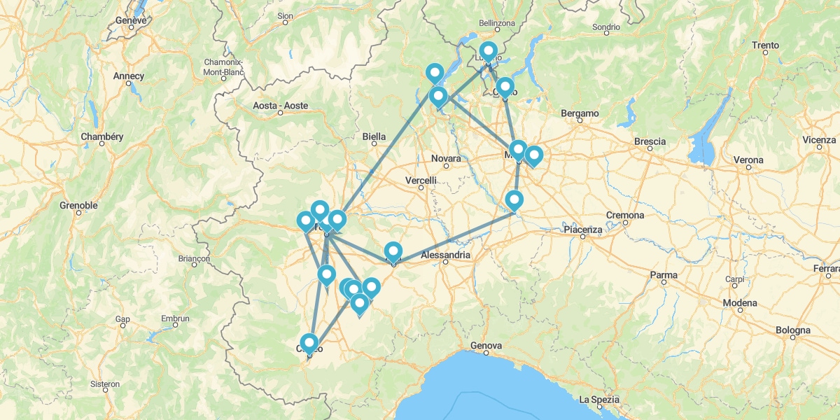 Route dans la Région du Piémont savoyard