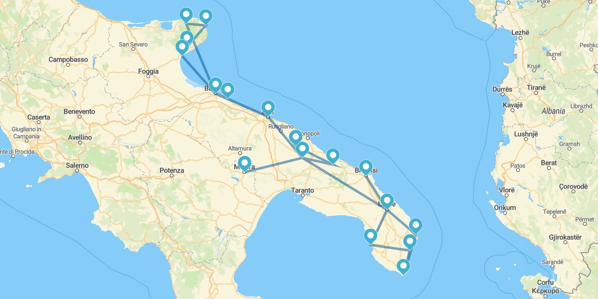 Route dans la Région des Pouilles