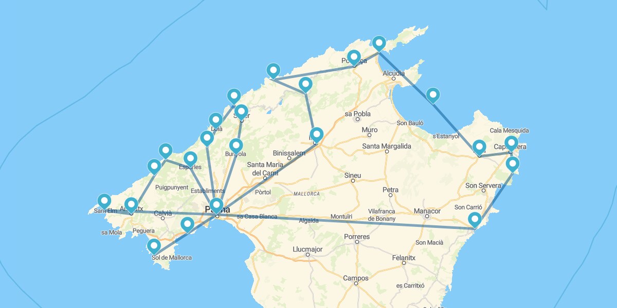 Route le long de la Côte et dans l'Intérieur de l'île