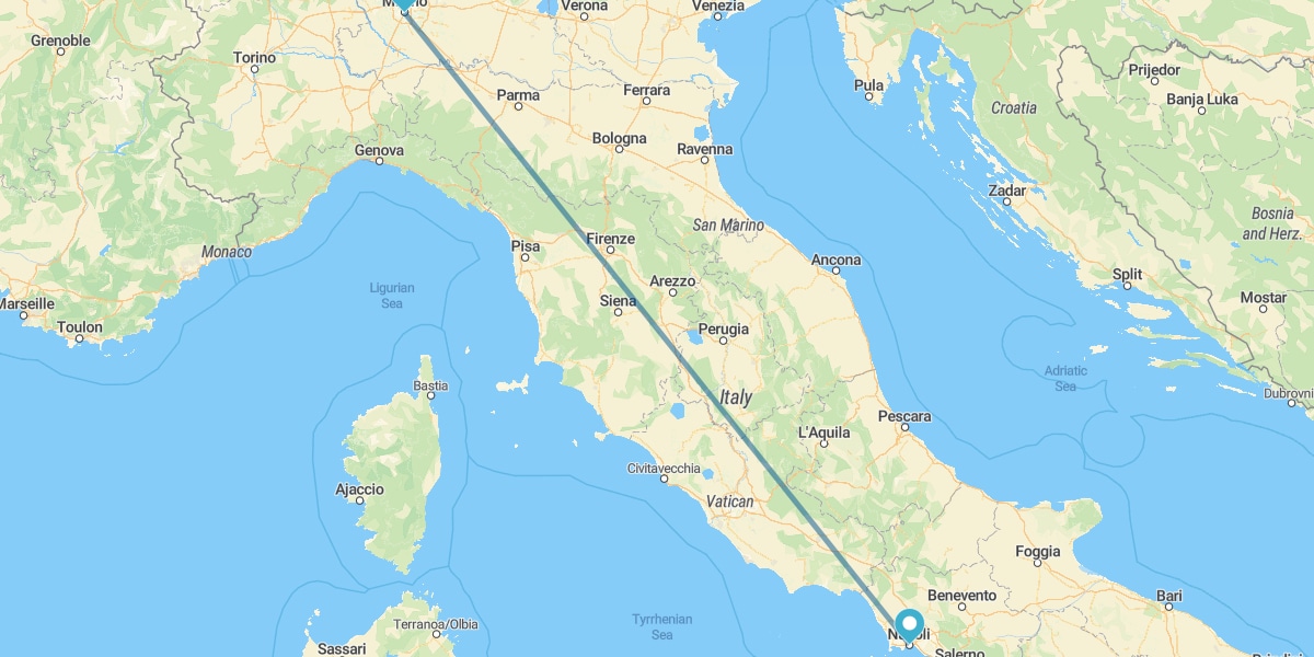 Milan et Naples en train