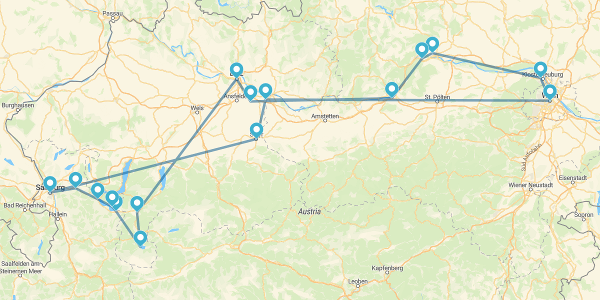 Route le long du Danube, de Vienne à Salzbourg