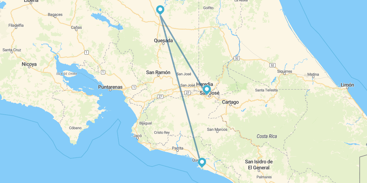 San José, Arenal et Manuel Antonio