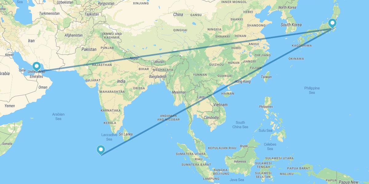 Dubaï, Tokyo et Maldives