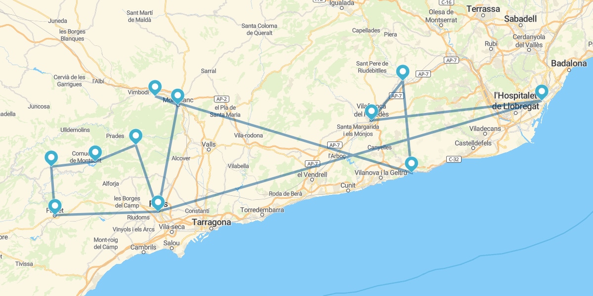 Route entre vignes et modernisme en Catalogne