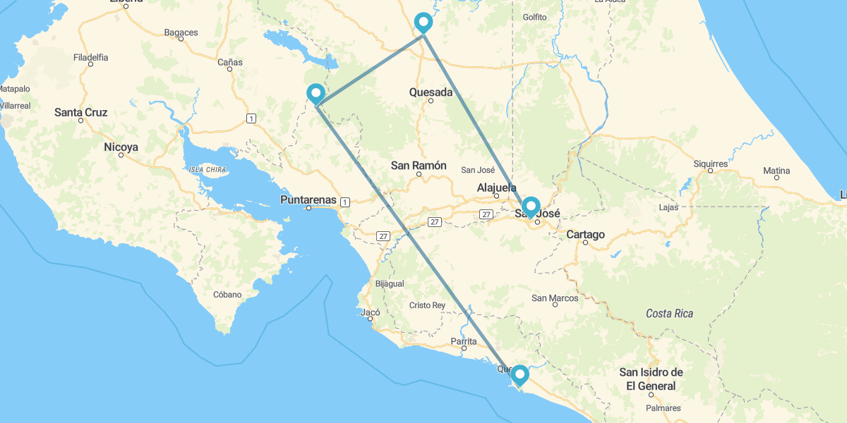 San José, Arenal, Monteverde et Manuel Antonio
