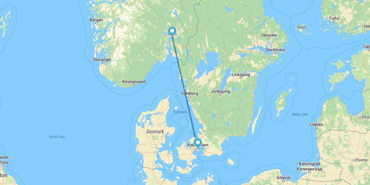 Copenhague et Oslo en avion