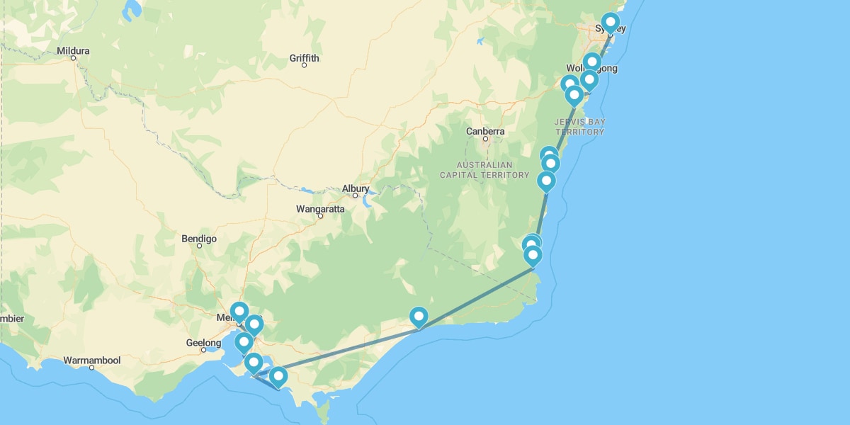 Route Aussie, de Sydney à Melbourne