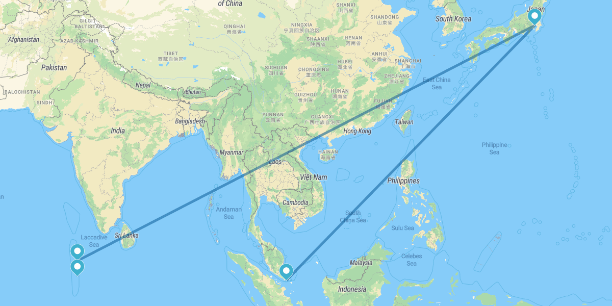 Singapour, Tokyo et Maldives