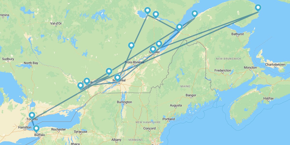 De Toronto à Montréal avec les chutes du Niagara et le Parc National de la Gaspésie