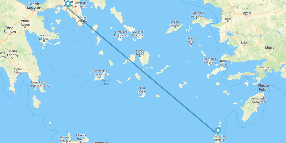 Athènes et Karpathos en avion