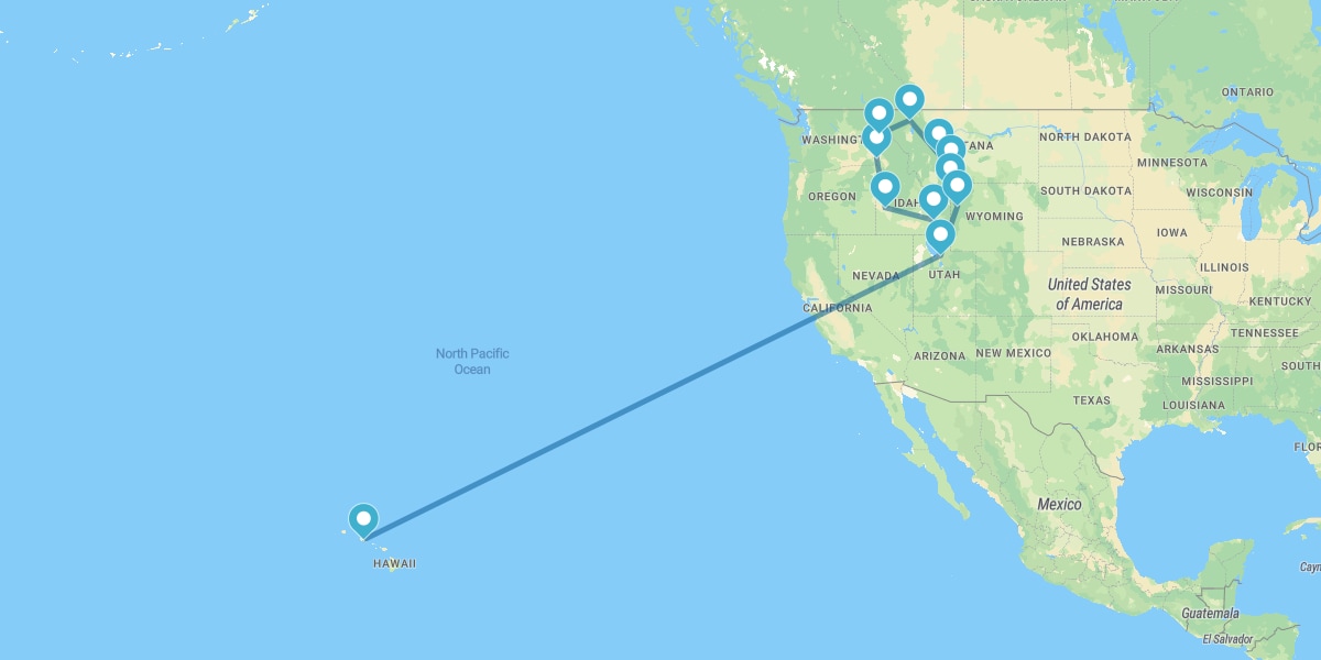 La Grande Route de Yellowstone et Hawaï