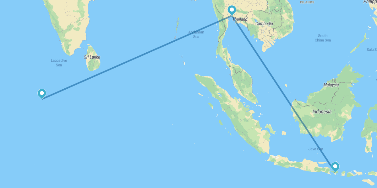 Bali, Bangkok et Maldives