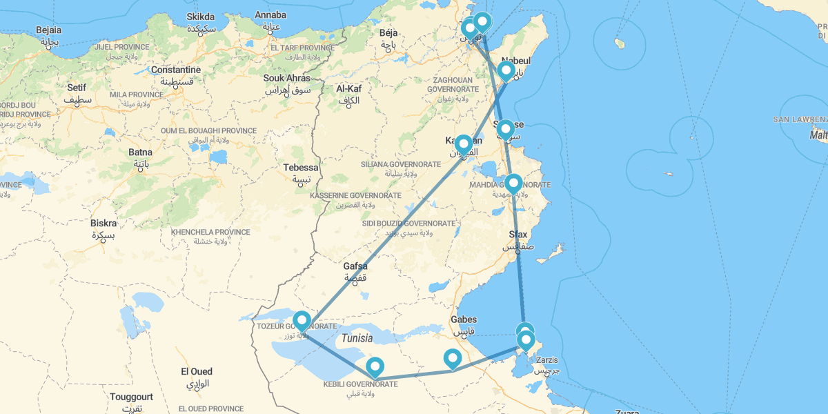 La Tunisie et son désert, Djerba et Sidi Bou Said