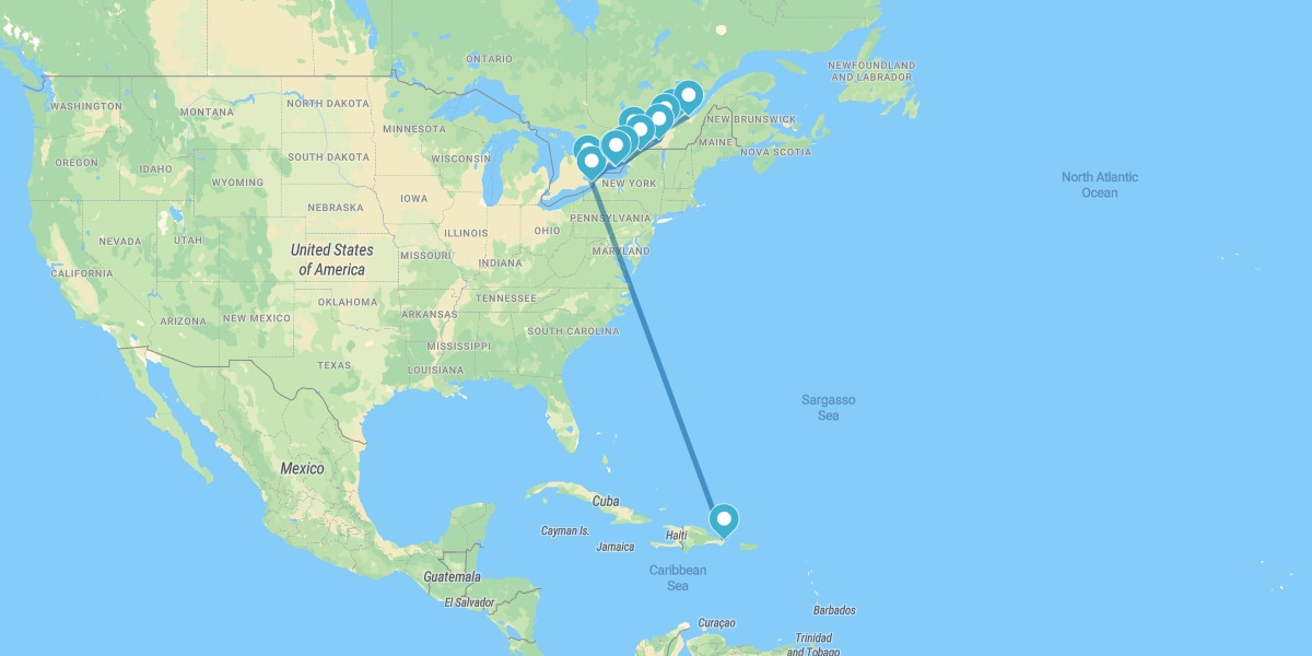 Route par l'Est Canadien avec nuit à Niagara et Punta Cana