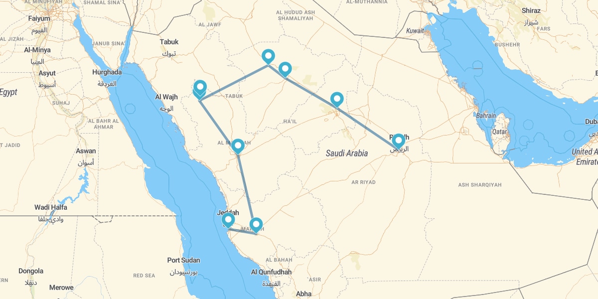 Route de Djeddah à Riyad