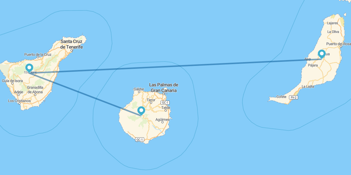 Grand Canarie, Tenerife et Fuerteventura  avec voiture de location