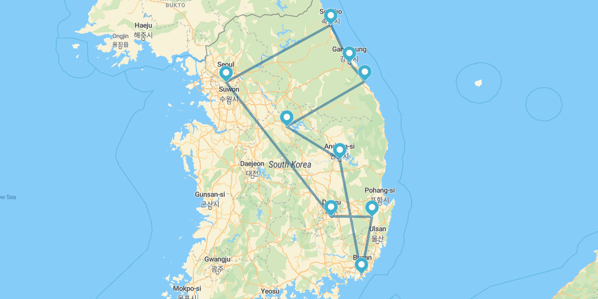 De Séoul à Busan, Chungju avec séjour dans un temple bouddhiste, visite de la zone démilitarisée et du mont Seorak