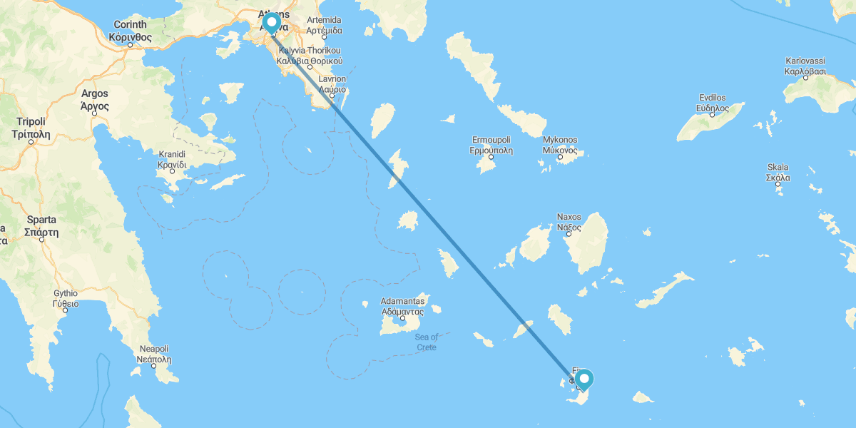 Athènes et Santorin en avion et avec voiture de location