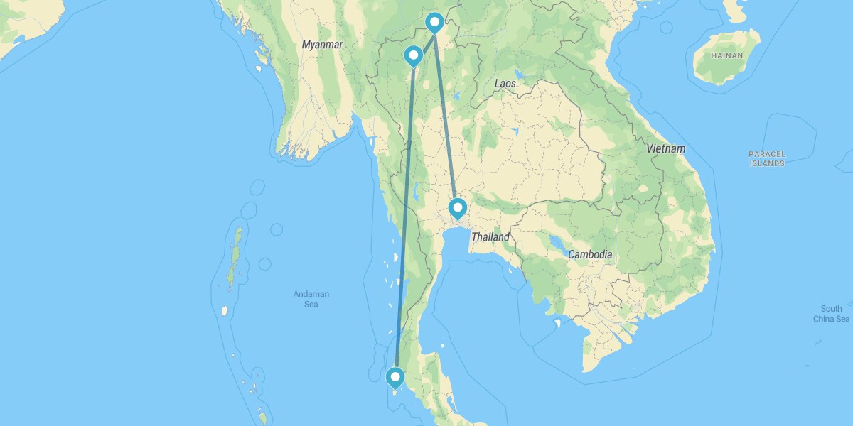 Bangkok, Chiang Rai, Chiang Mai et Phuket