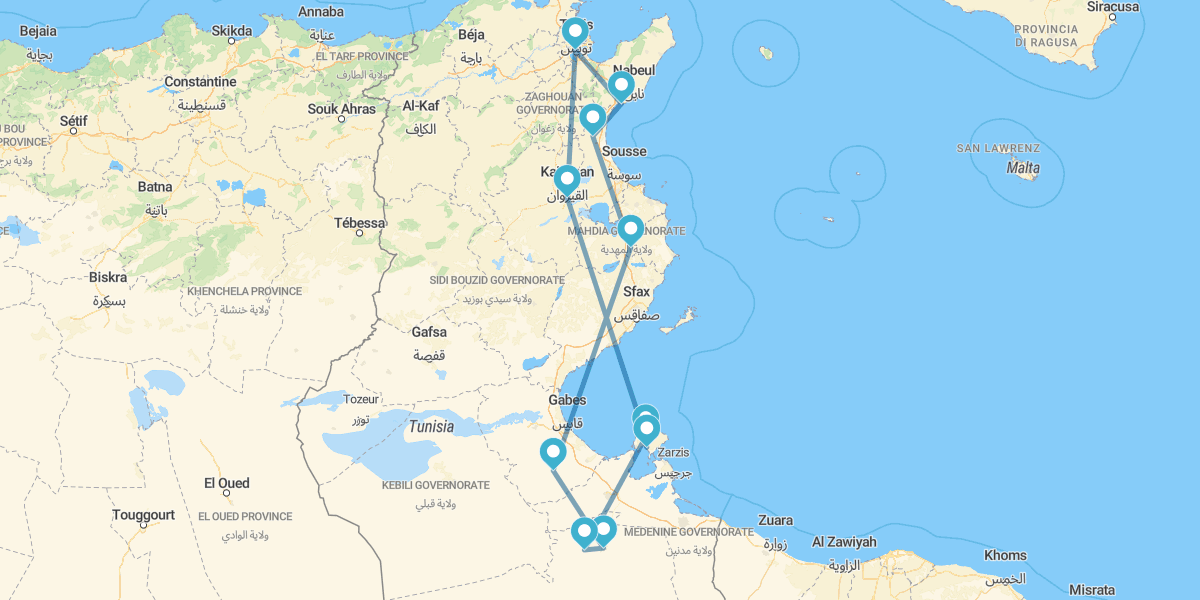 Hammamet, Matmata, Djerba et Tunis