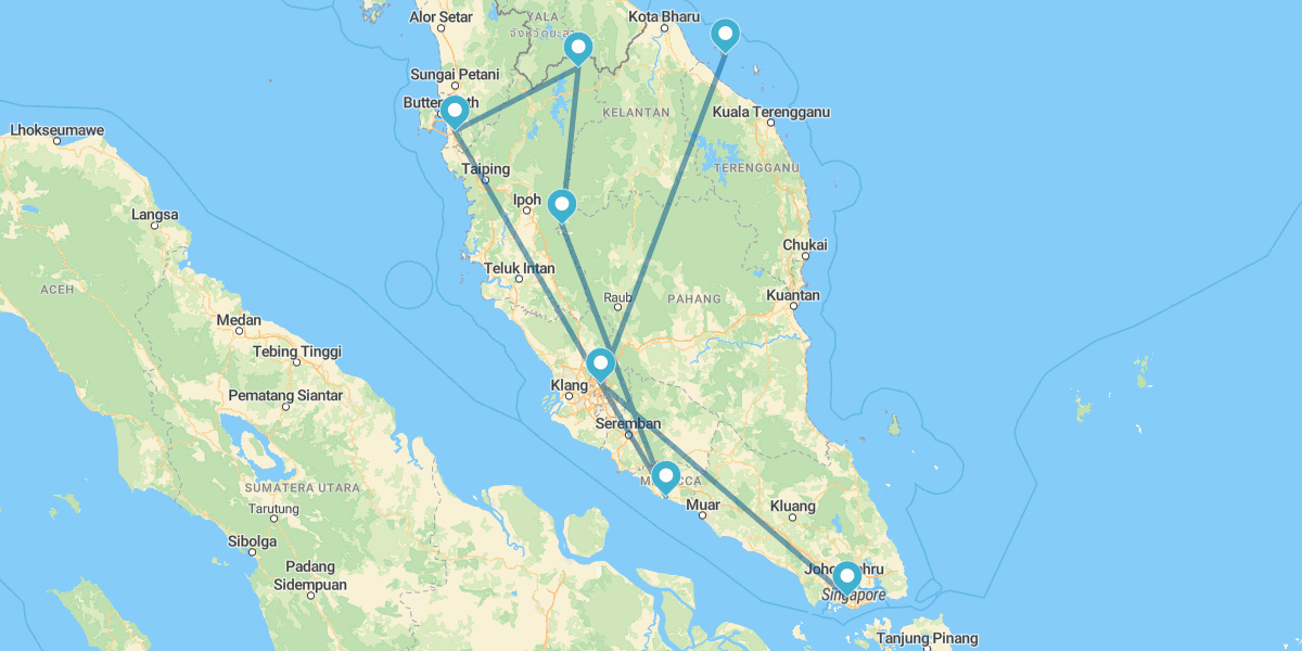 Singapour, Malaisie péninsulaire et les îles Perhentian