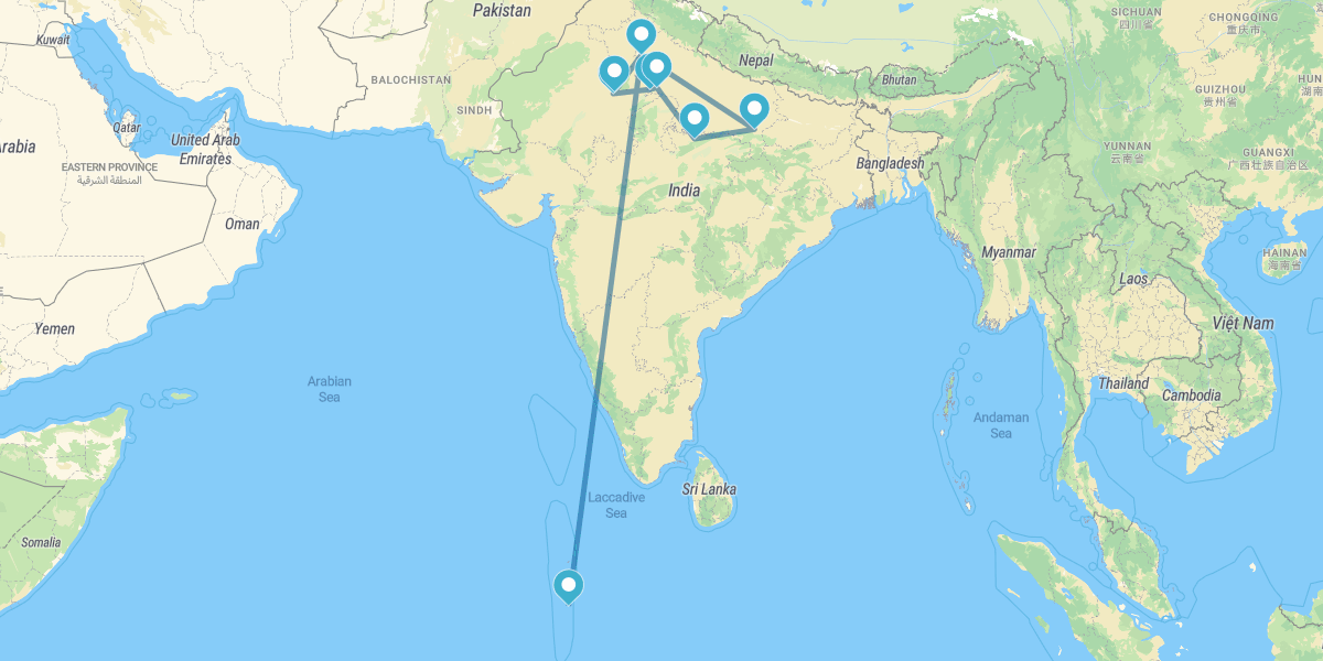 Triangle d'Or, Khajuraho, Bénarès et Maldives