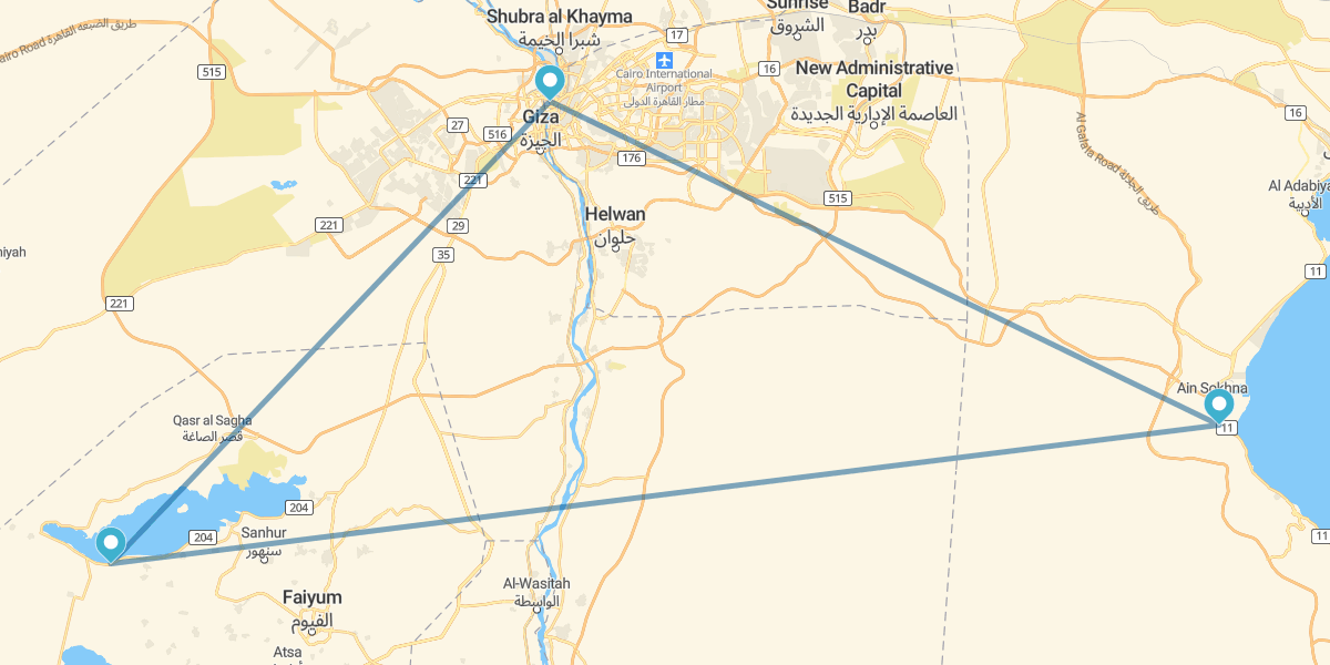 Le Caire, désert d’El Fayum et plage à Ain Soukhna