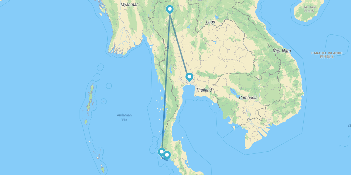 Bangkok, Chiang Mai, Phuket et Phi Phi
