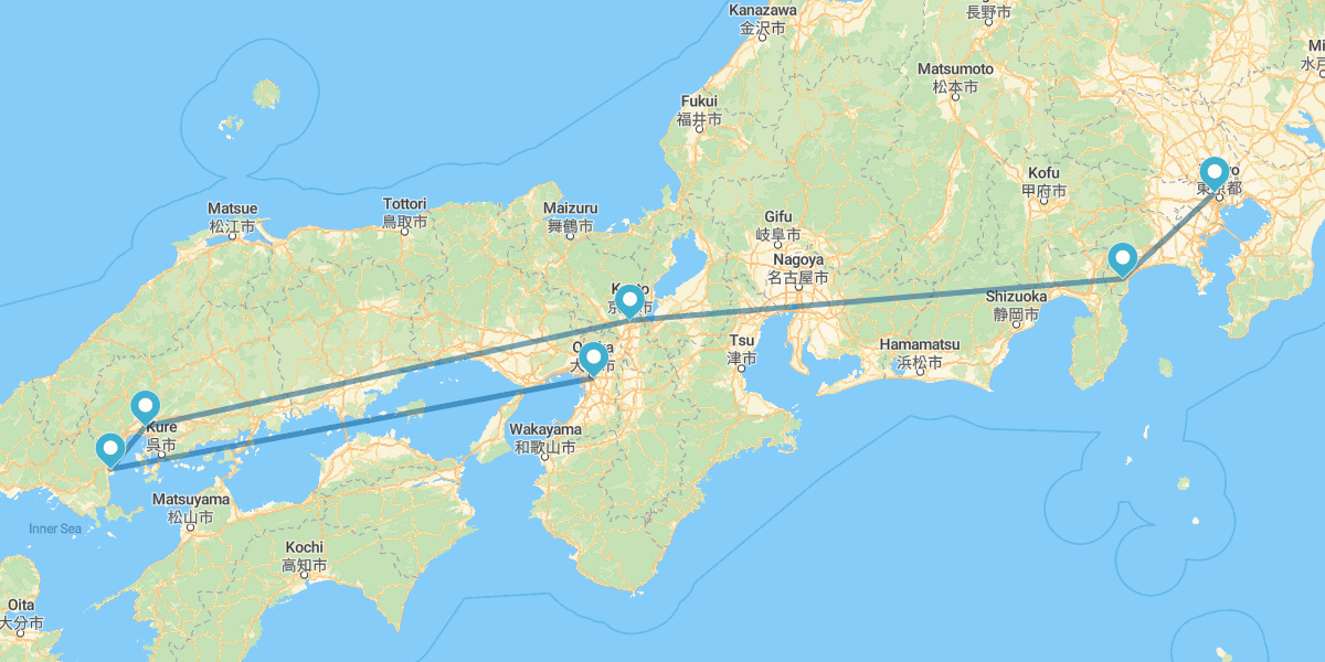 Tokyo, Hakone, Kyoto, Hiroshima, Miyajima et Osaka