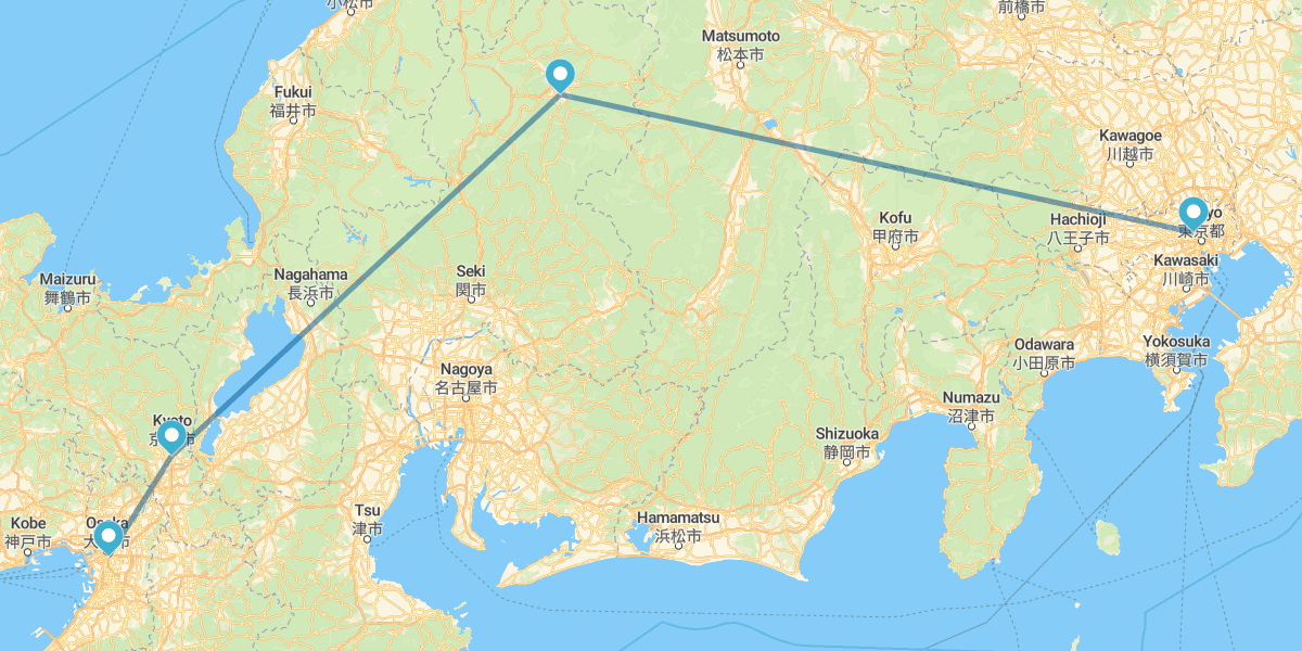 Tokyo, Takayama, Kyoto et Osaka