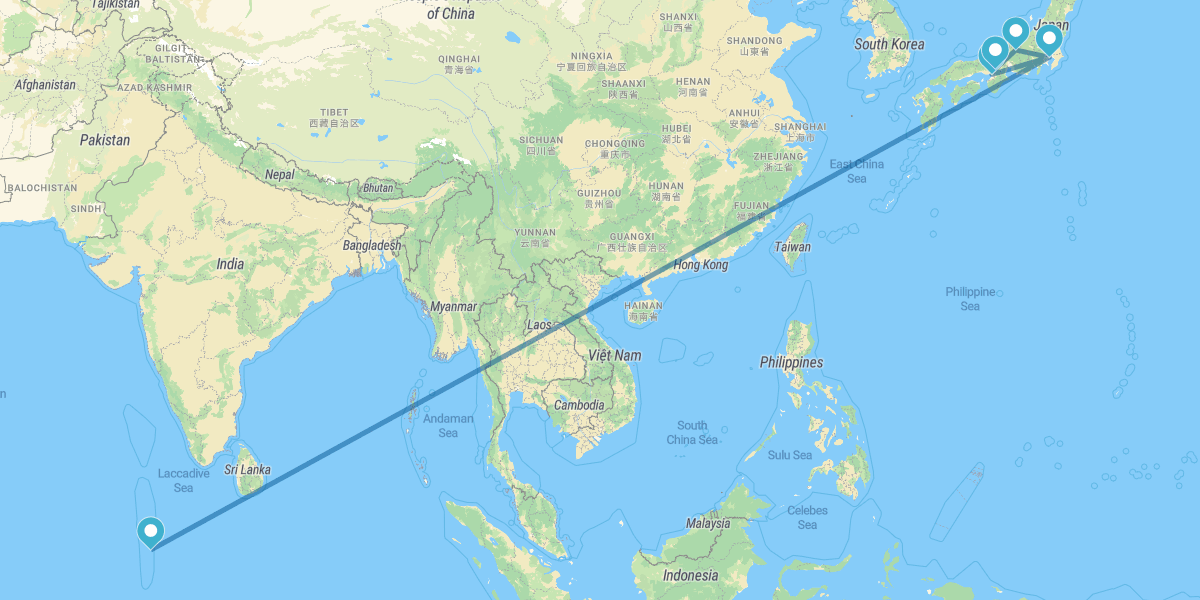 Tokyo, Osaka, Kyoto, Takayama et Maldives