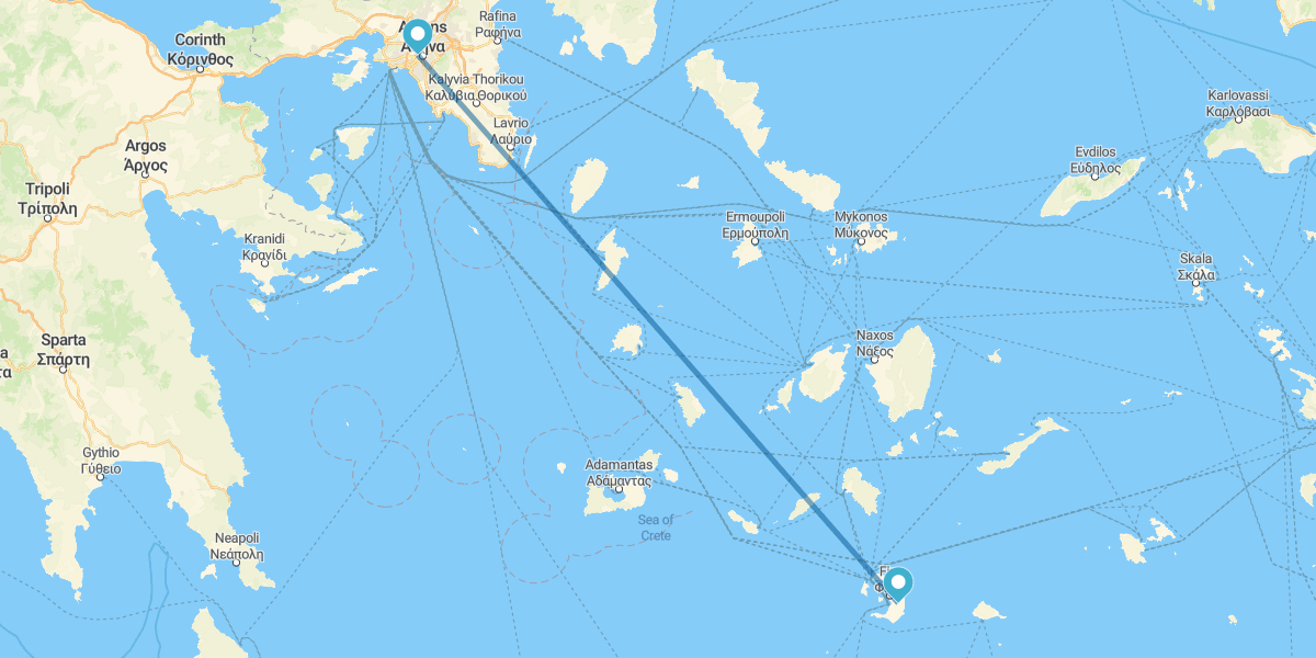 Athènes et Santorin en avion, avec transfers et voiture de location