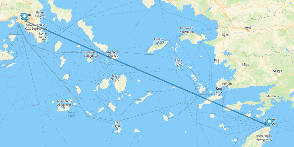 Athènes et Rhodes en avion, avec transfers et voiture de location