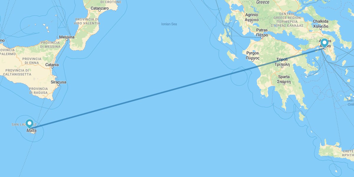 Athènes et Malte avec transferts et voiture de location