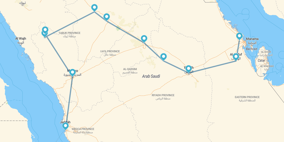 Route de Dammam à Djeddah