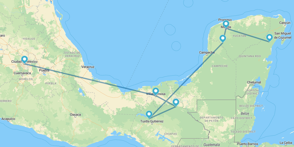 Ville de Mexico, Palenque, Campeche, Mérida et Riviera Maya