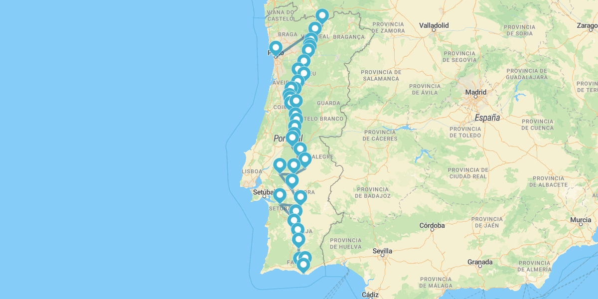 La route emblématique N2, du nord au sud du Portugal