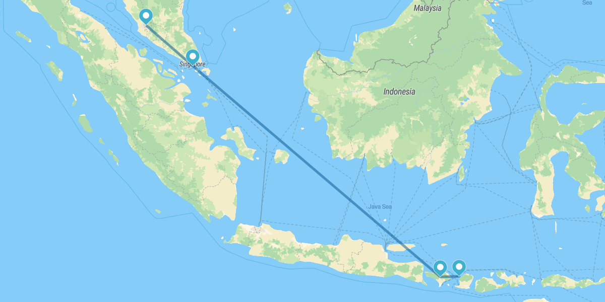 Kuala Lumpur, Singapour, Bali et les îles Gili