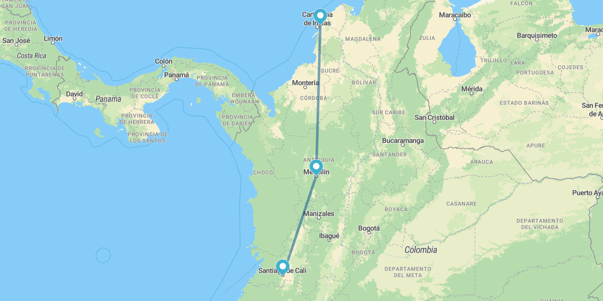 Cali, Medellín et Carthagène des Indes