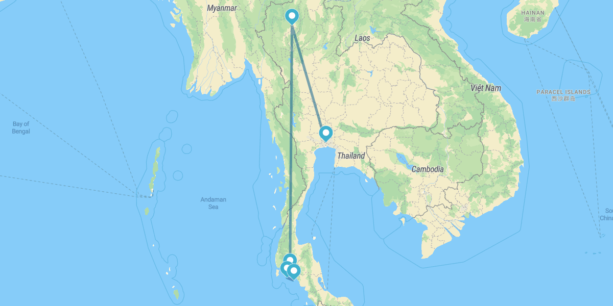 Bangkok, Chiang Mai, Krabi, Phi Phi et Koh Lanta