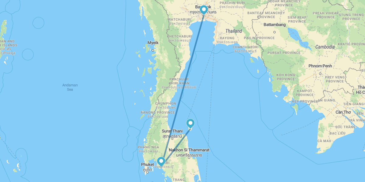 Bangkok, Krabi et Koh Samui