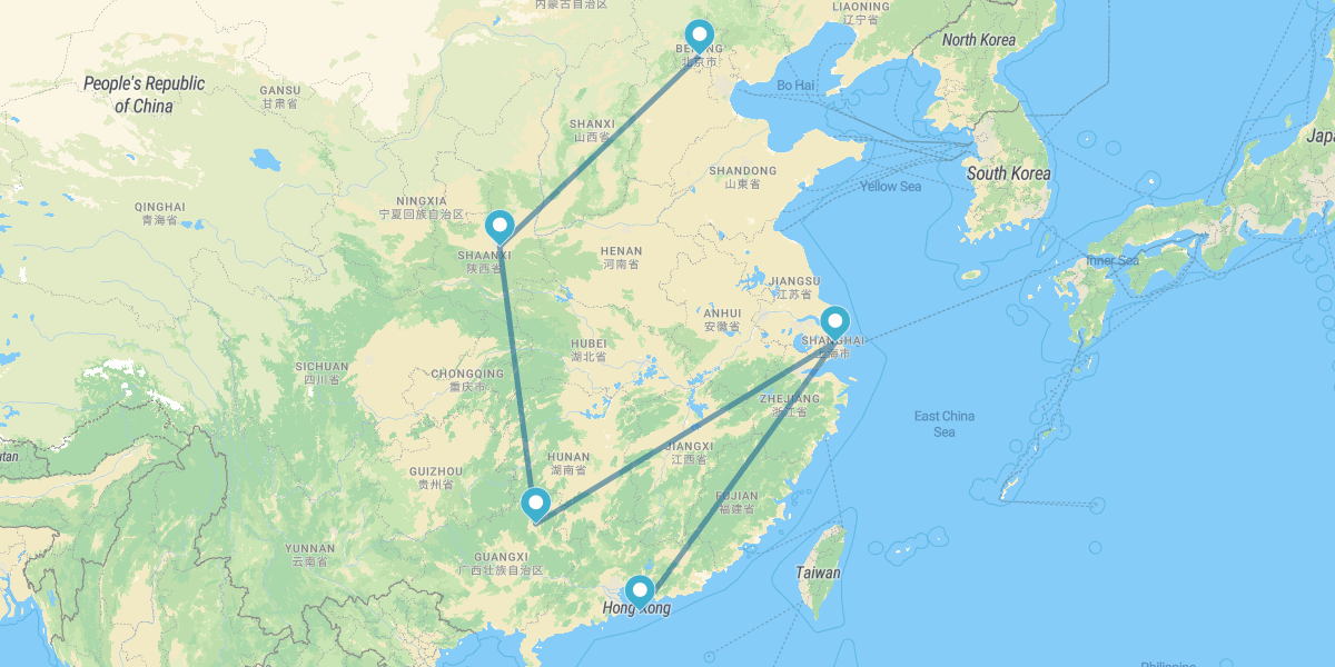Pékin, Xi’an, Guilin, Shanghai et Hong Kong