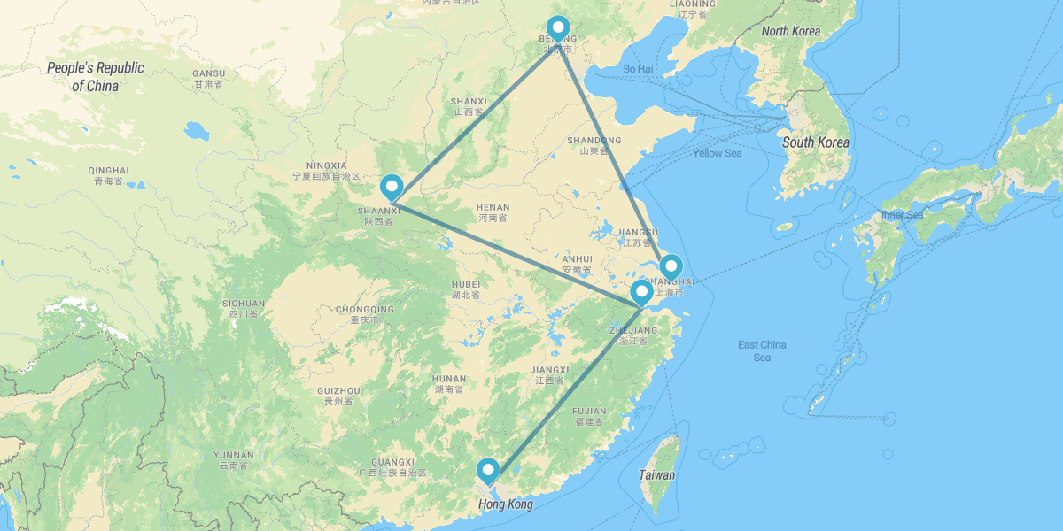 Canton, Hangzhou, Xi’an, Pékin et Shanghai