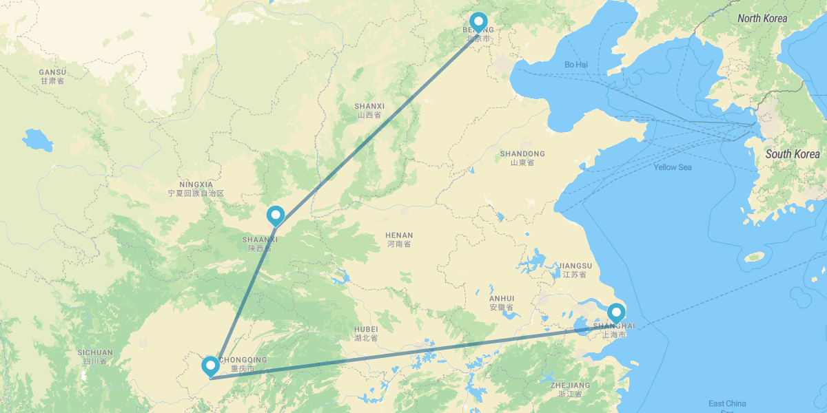 Pékin, Xi’an, Chongqing et Shanghai