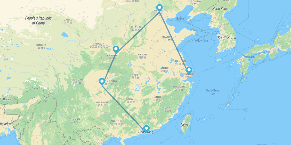 Shanghai, Pékin, Xi’an, Chongqing et Hong Kong