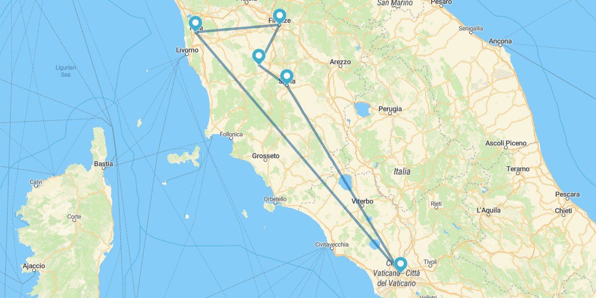 Route des trésors de l'Italie: le meilleur de Rome et de la Toscane