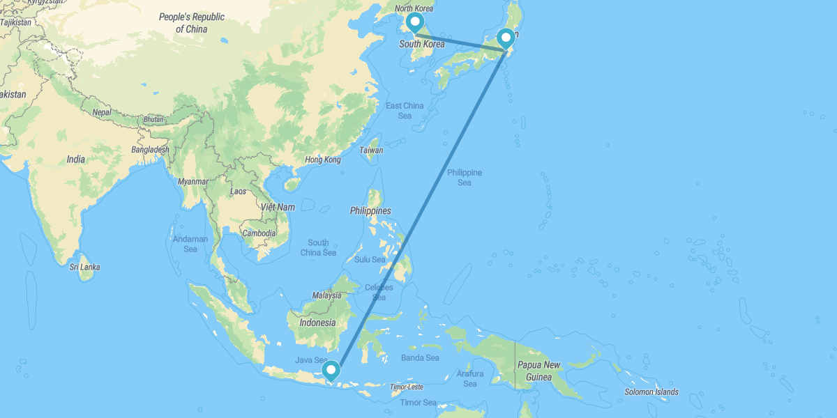 Séoul, Tokyo et Bali