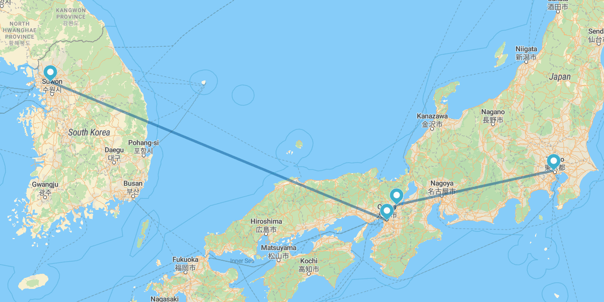Séoul, Osaka, Kyoto et Tokyo