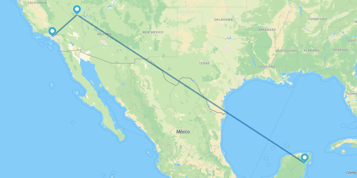 Los Angeles, Las Vegas et Riviera Maya